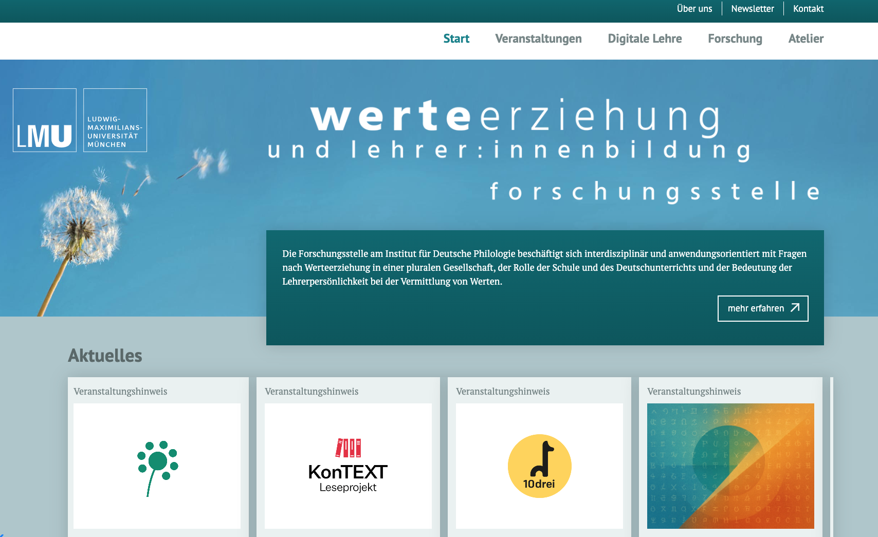 Website für das Goethe-Institut