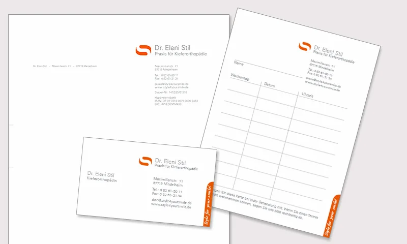 Logo-Design und Geschäftsausstattung für Kieferorthopädische Praxis