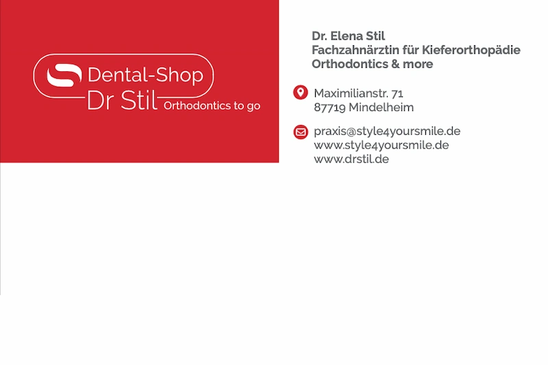 Logo-Design, Geschäftsausstattung und Flyer-Design für die kieferorthopädische Praxis Dr. Stil in Mindelheim