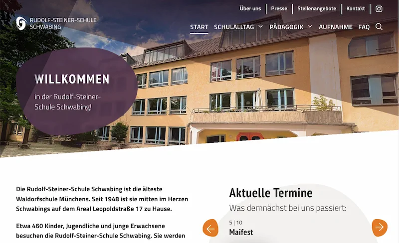 Website für die Rudolf-Steiner-Schule Schwabing in München