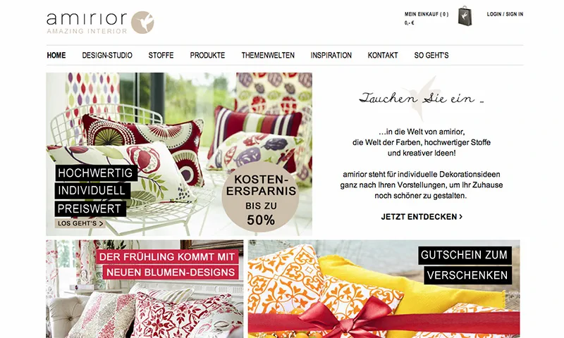 Online-Shop für Dekorationsstoffe