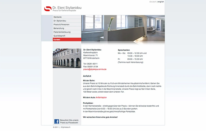 Website für eine kieferorthopädische Praxis