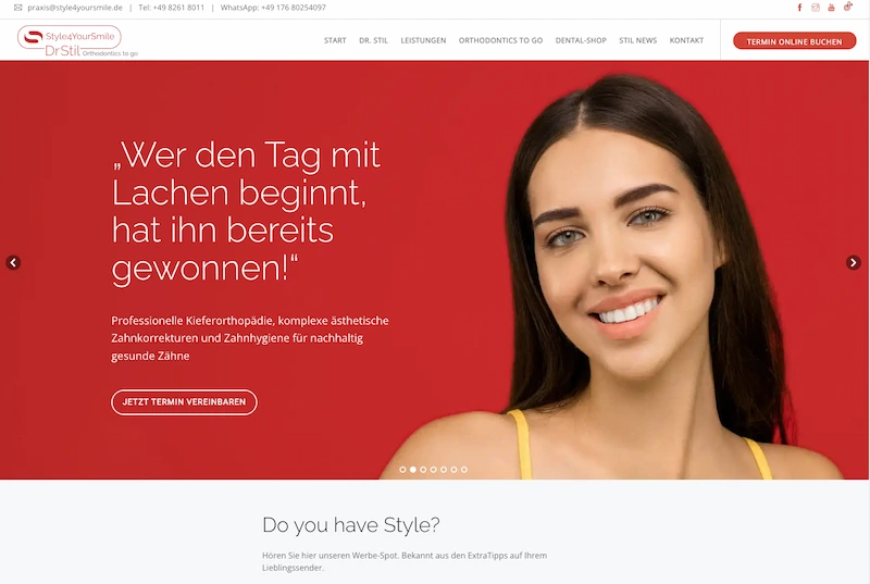 Website für die kieferorthopädische Praxis Dr. Stil in Mindelheim