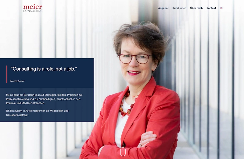 Website für die Unternehmensberatung MEIER CONSULTING Berlin