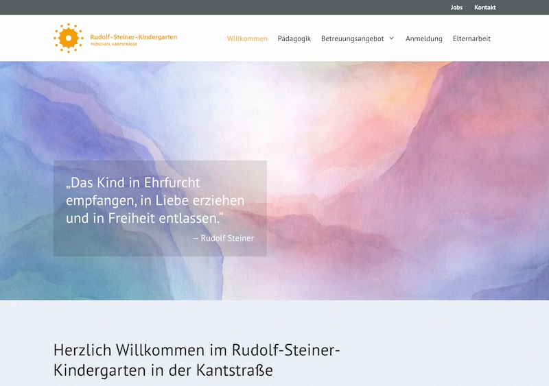 Website für den Waldorfkindergarten Schwabing in München