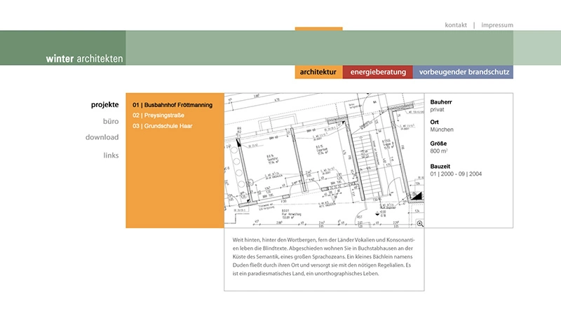 Website für einen Architekten